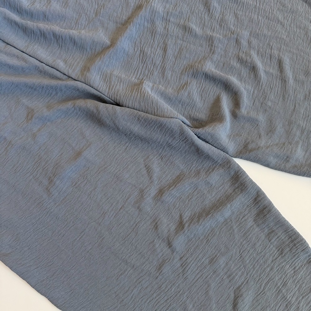 Textured Balloon Pants 2XL Plus Size Crinkle Lagenlook Elastic Waist Blue Gray - Picture 7 of 7